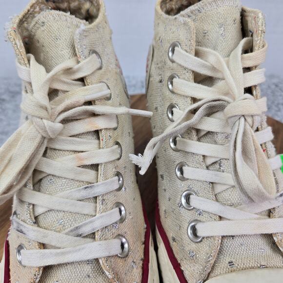 Converse CTAS All Star Lux Hi Beige Perforated Y2K Hidden Wedge Sneaker Womens 6 - Picture 7 of 13